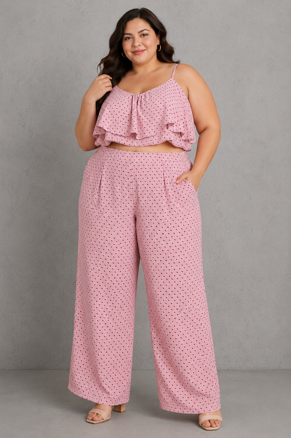 Dot Crop Top Set