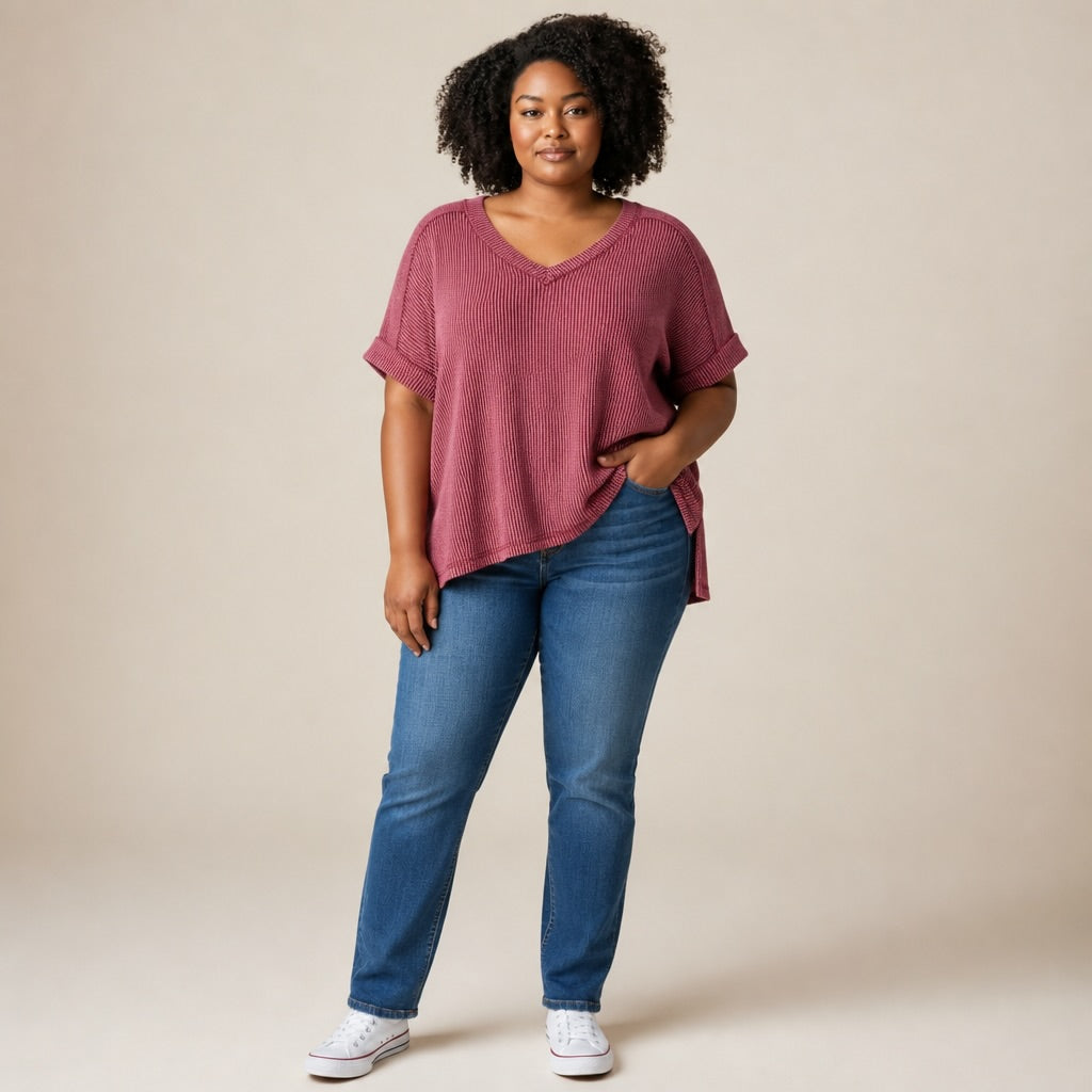 Solid Ribbed Tshirt