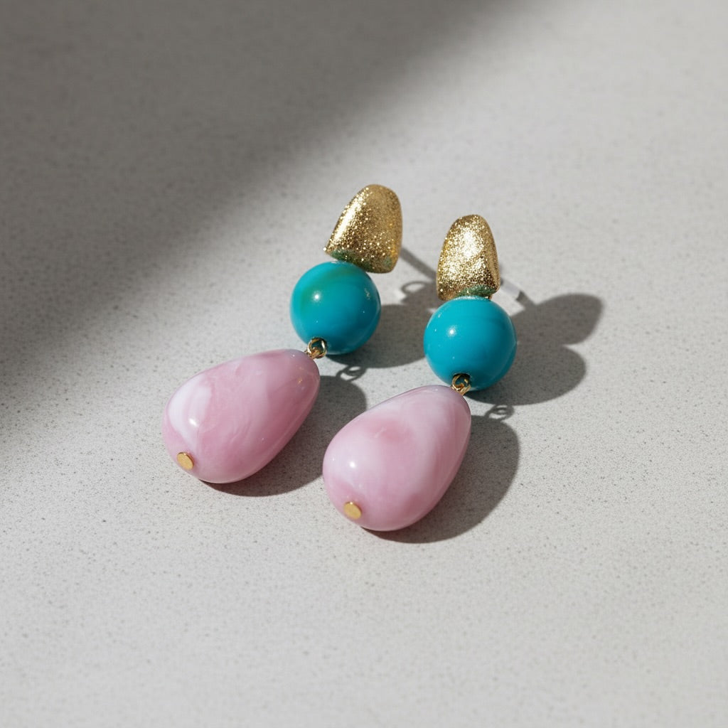 Turquoise quartz drop earring