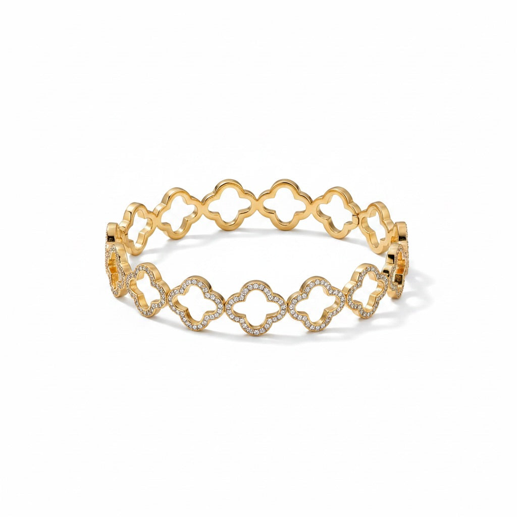 Hollow Clover Bangle
