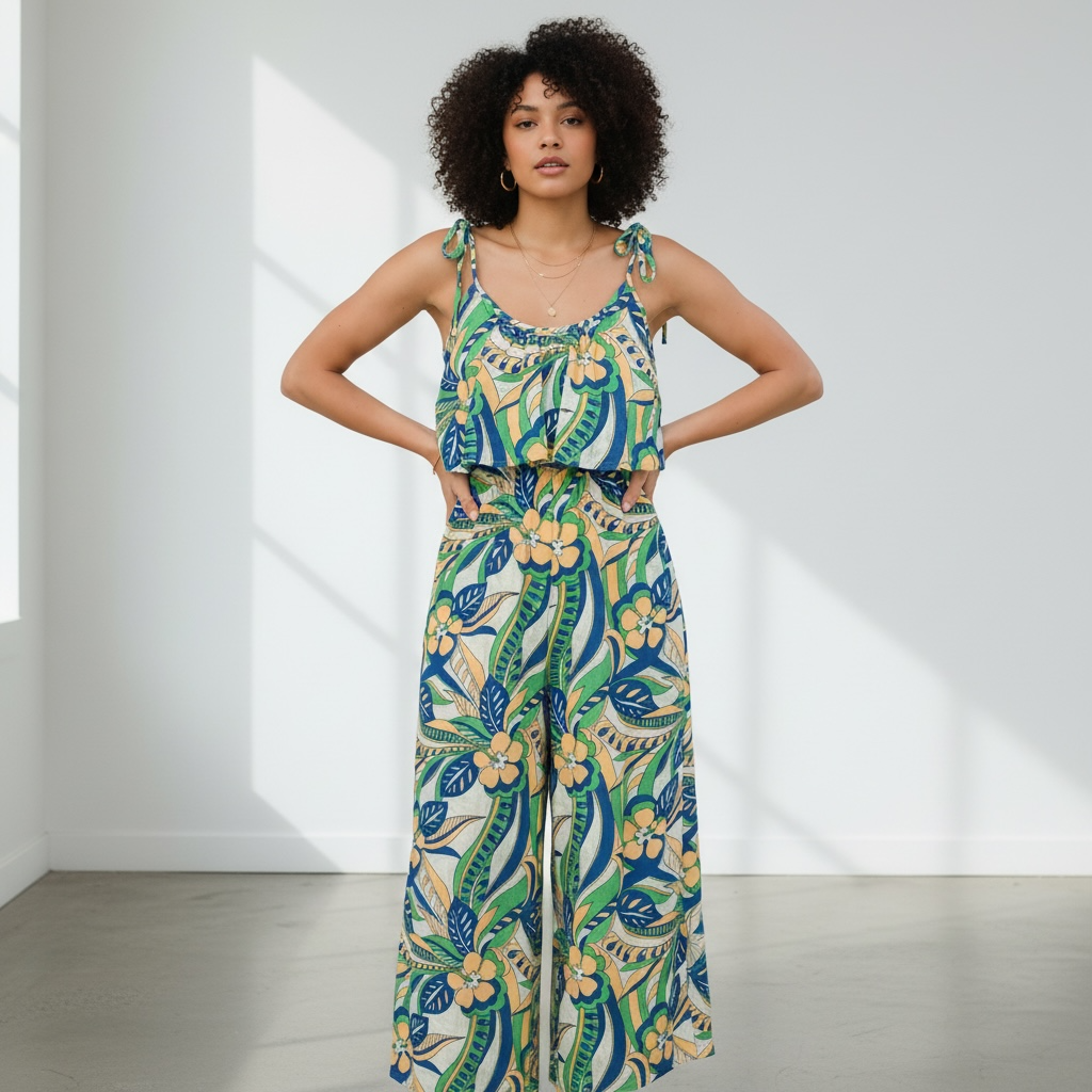 Green Tropical Jumpsuit