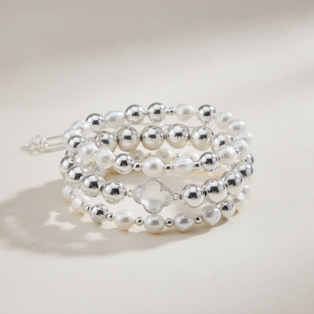 Multi Clover Beaded Bracelet Set