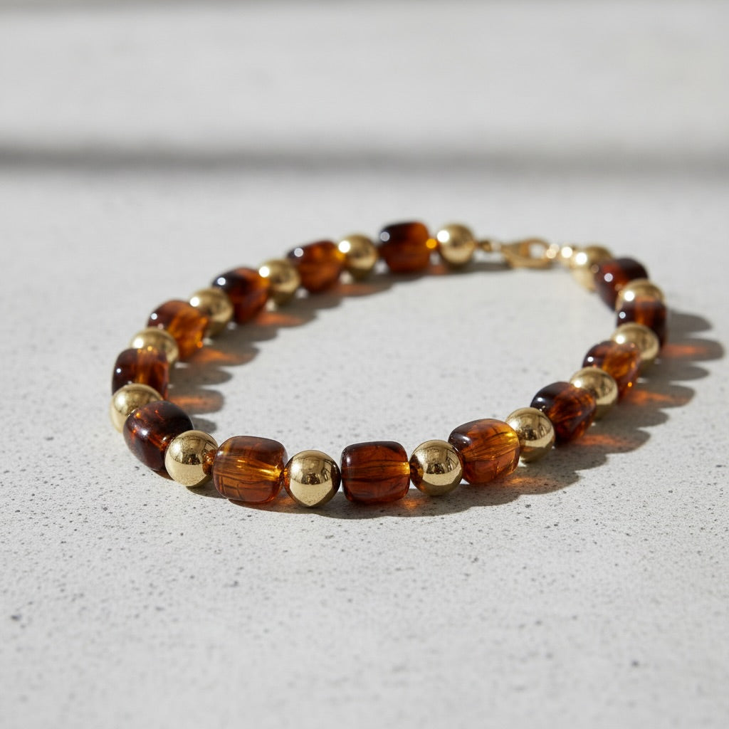 Square Bead & Necklace