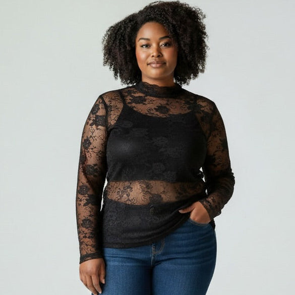 Floral Lace Long Sleeve Shirt