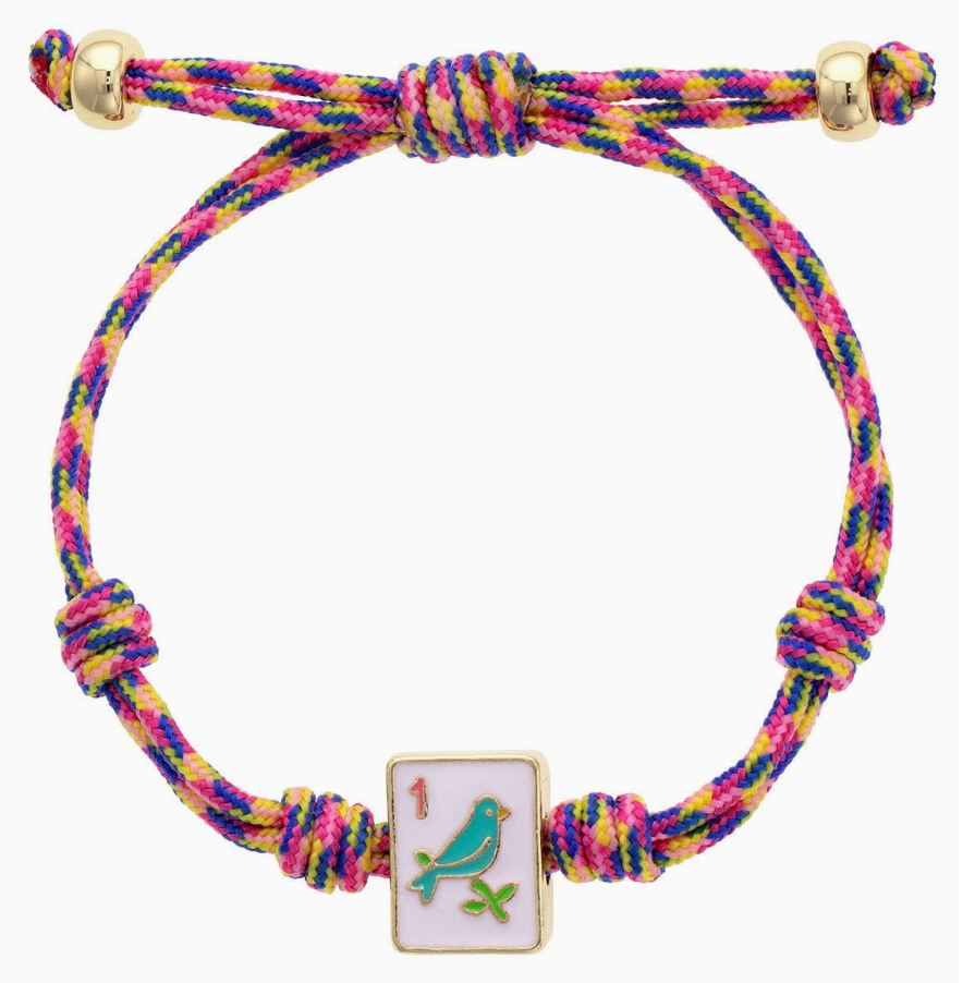 Sparrow Mahjong Tile Paracord Bracelet