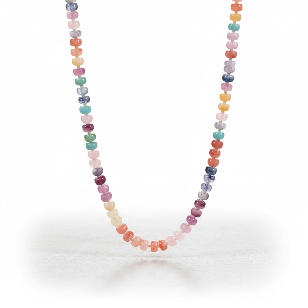 Flat Round Bead Ombre Necklace