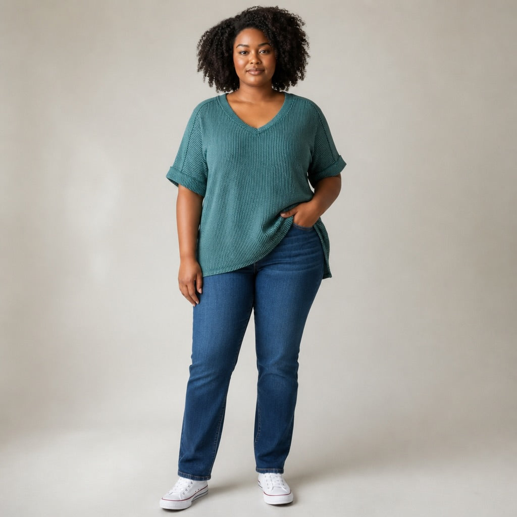 Solid Ribbed Tshirt