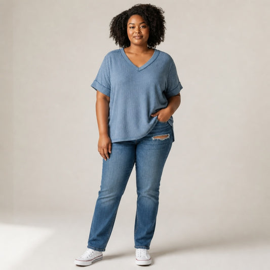 Solid Ribbed Tshirt