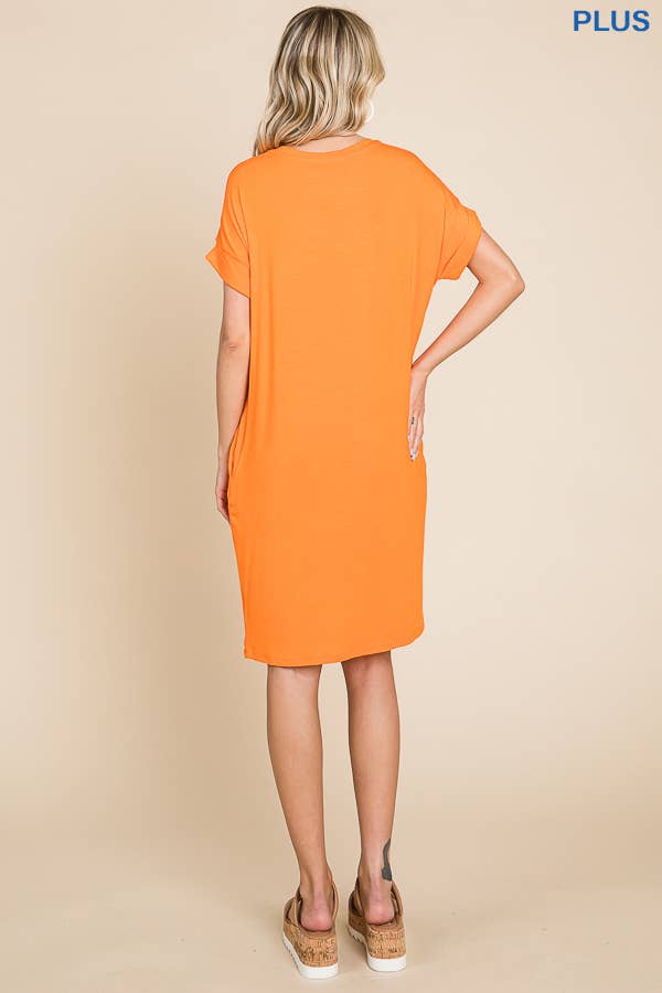 Roll Over Slv T-Shirt Dress