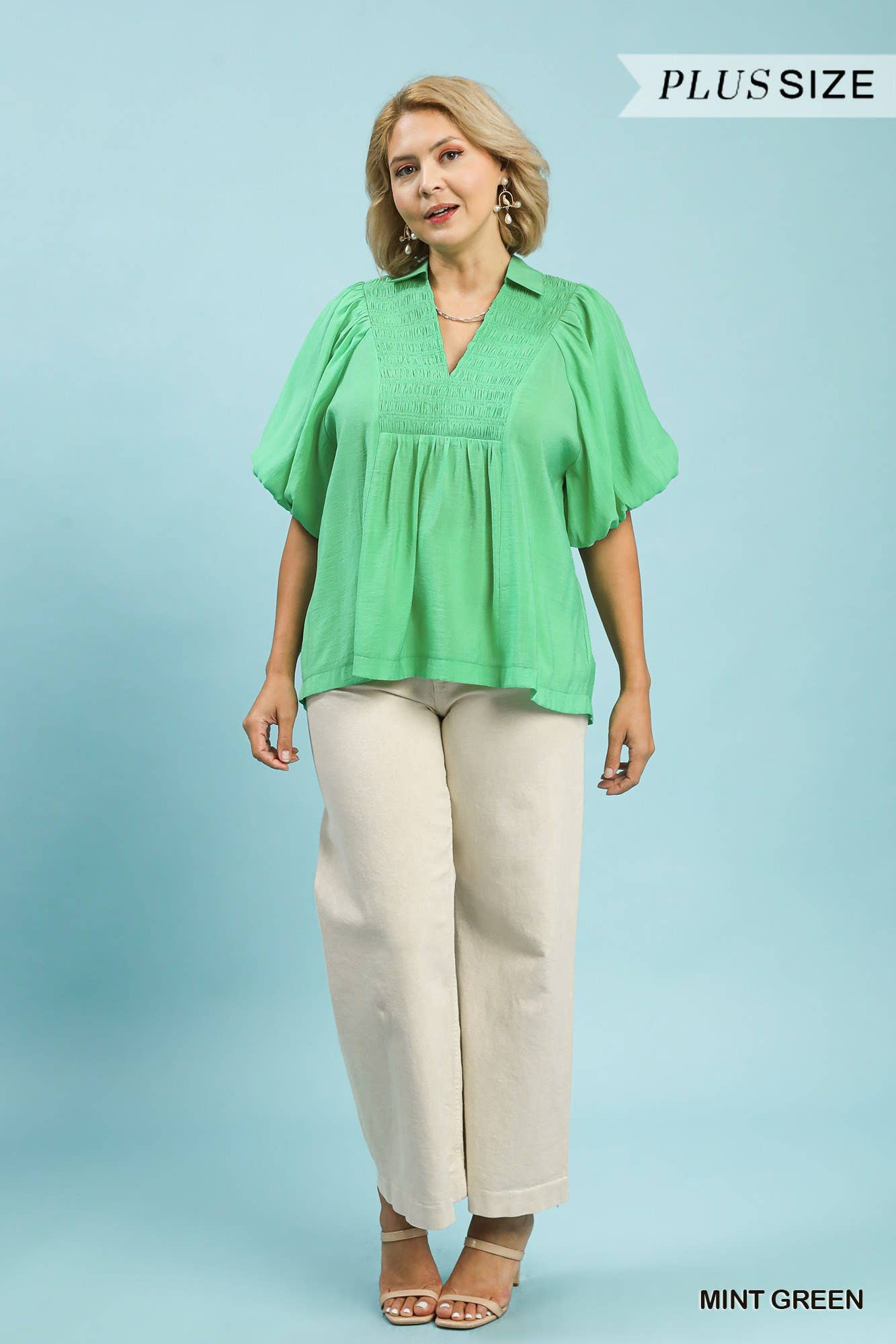 Exaggerated Bubble Sleeve Top