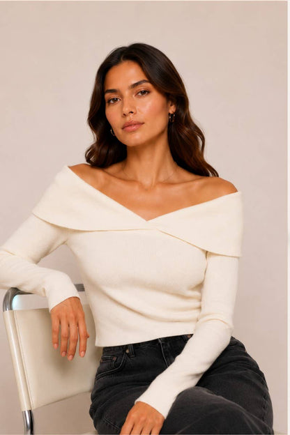 Off-Shoulder Knit Top