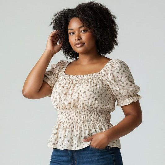 Floral Peasant Top