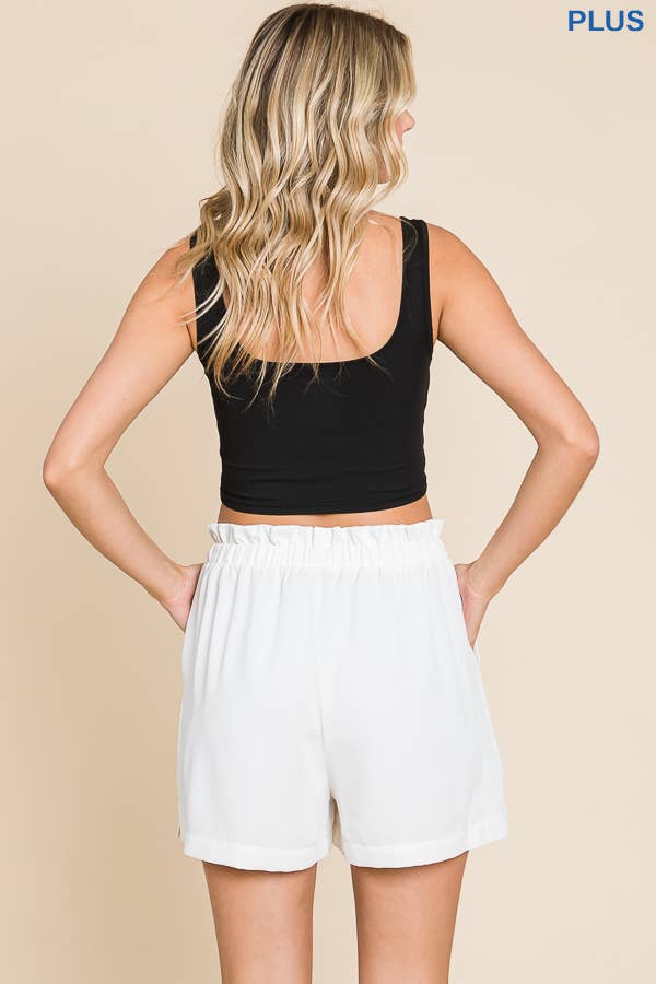 Elastic Waist Cargo Shorts