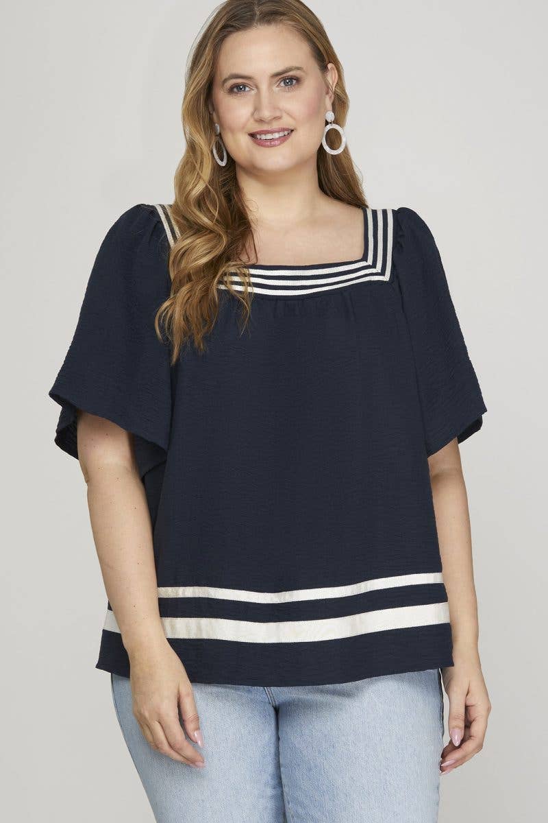 Square Neck Woven Top