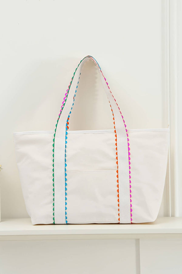 Colorful Ricrac Canvas Tote Bag