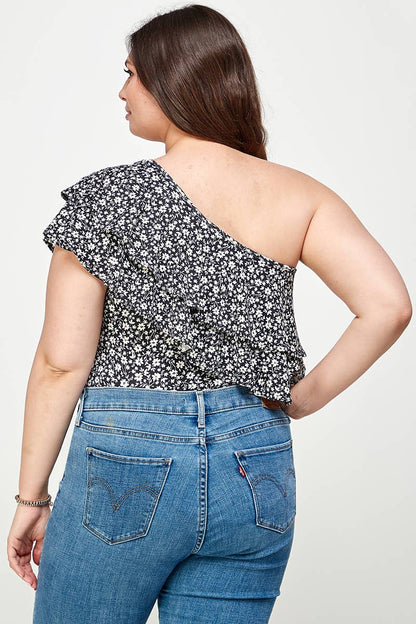 Ditsy Floral One Shoulder Bodysuit