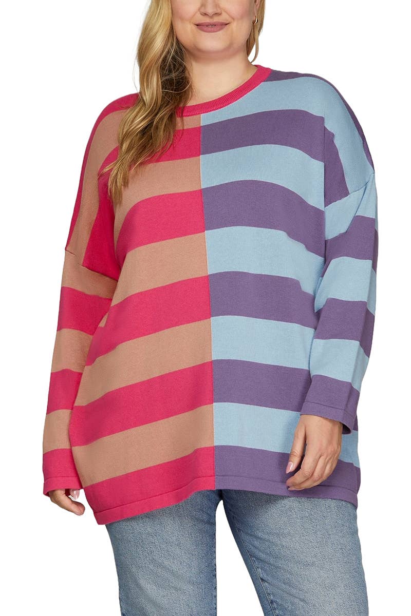 Stripe Color Block Sweater