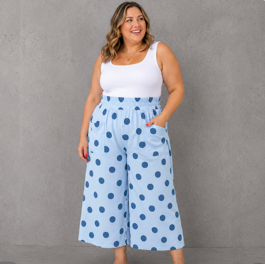 Sky Blue Polka Dot Pants