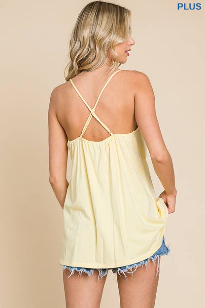 Halter Drape Ruffle Top