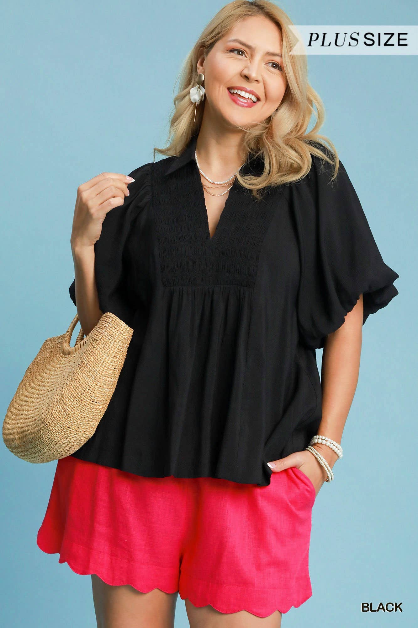Exaggerated Bubble Sleeve Top