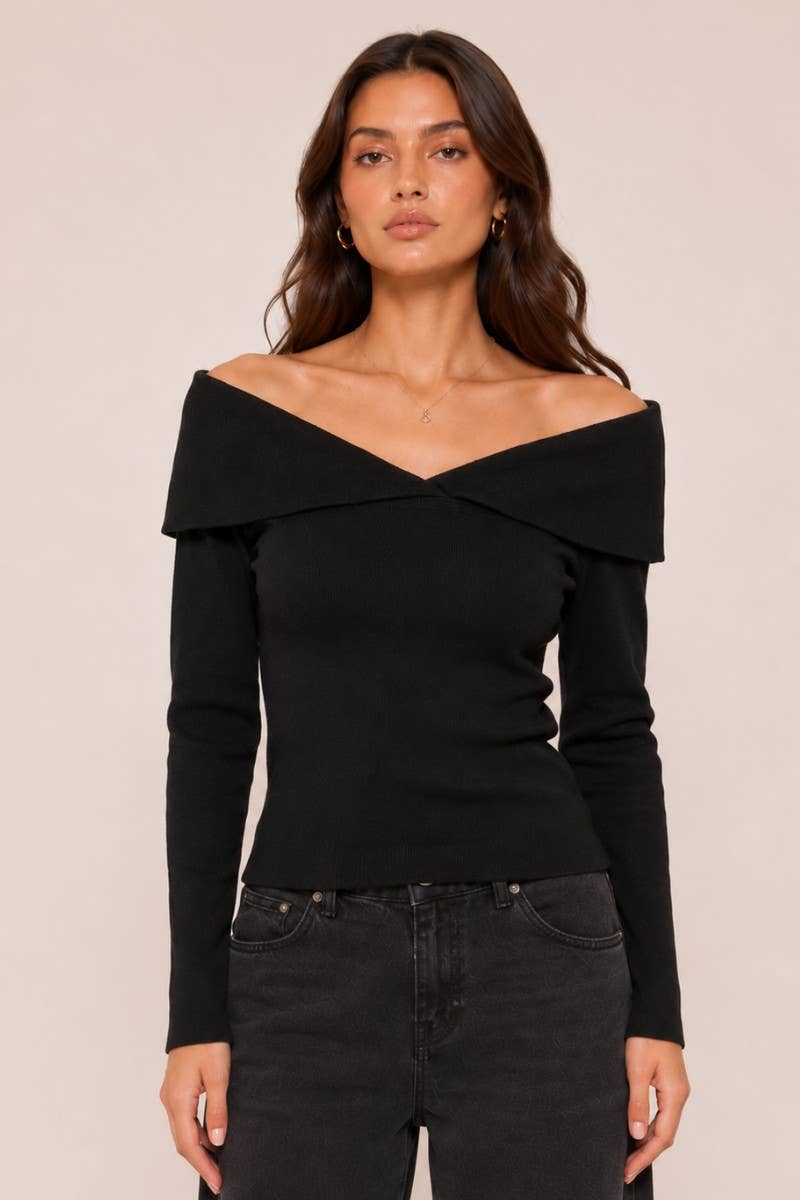 Off-Shoulder Knit Top