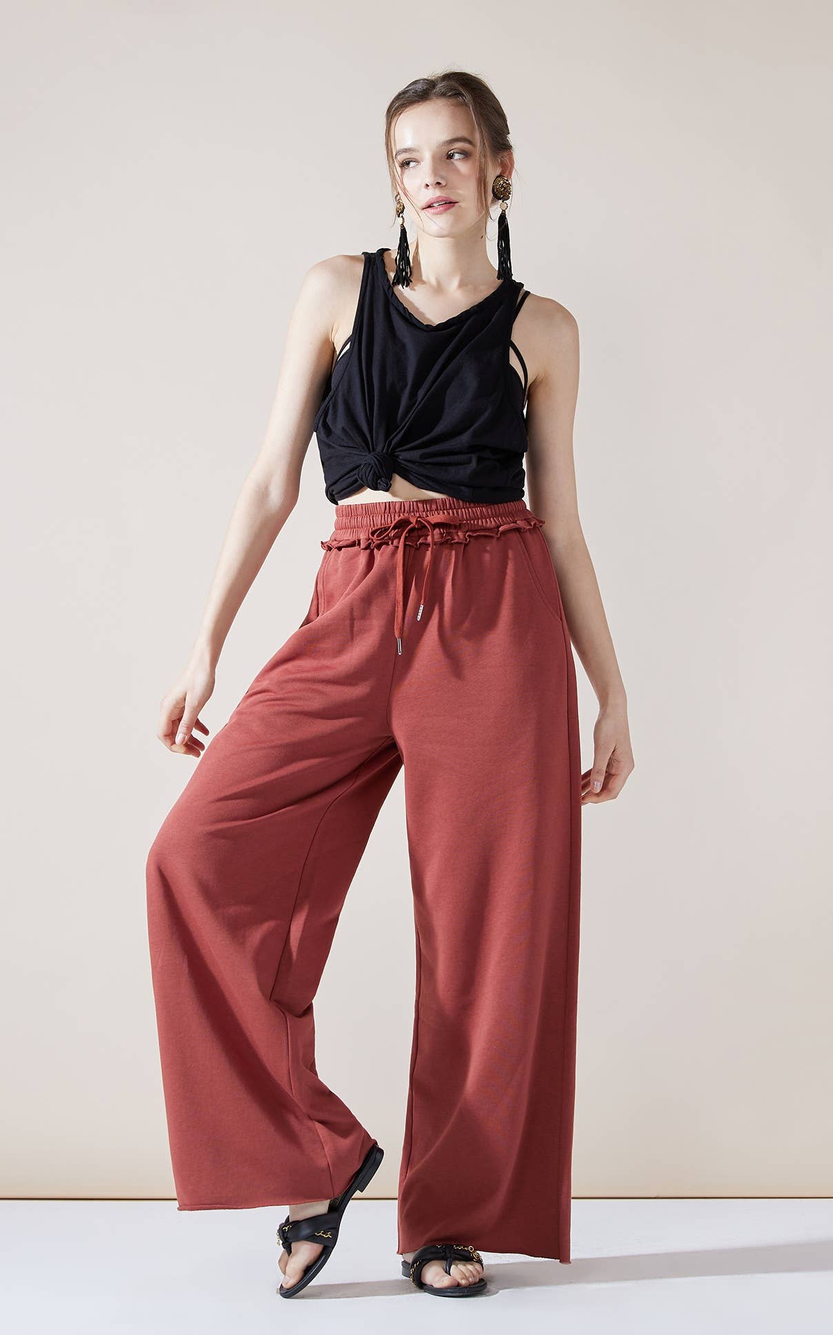 Cotton Wide-Leg Pants