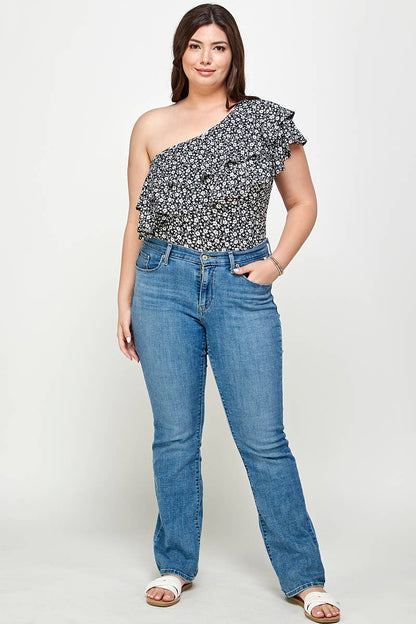 Ditsy Floral One Shoulder Bodysuit