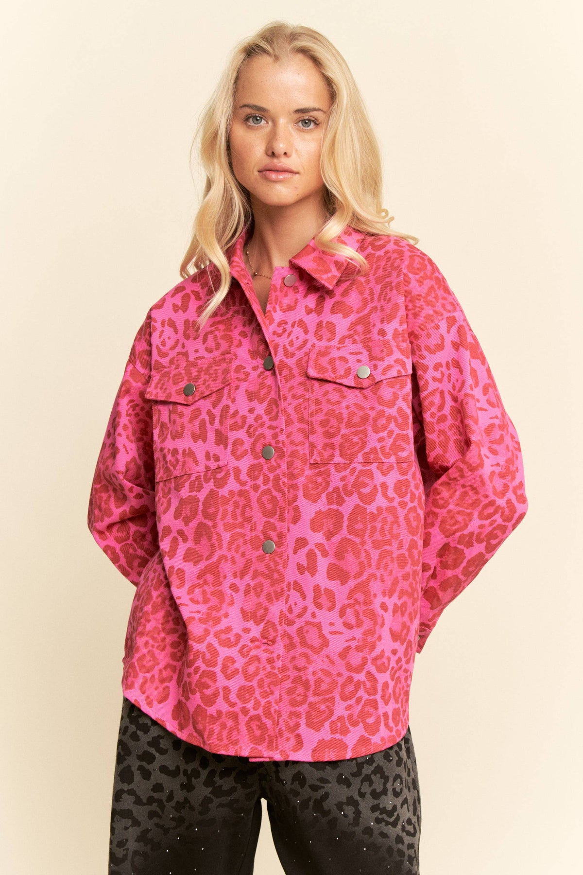 Pink Leopard Shacket