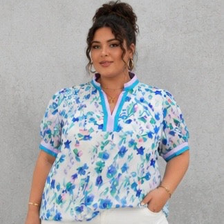 Floral Puff Sleeve Blouse
