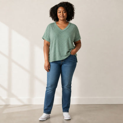 Solid Ribbed Tshirt