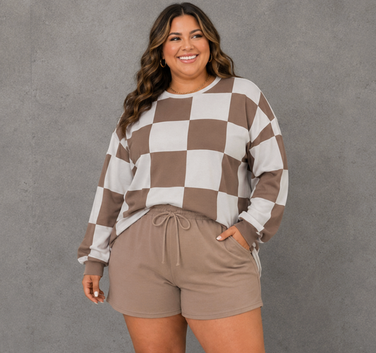 Khaki Checkered Set