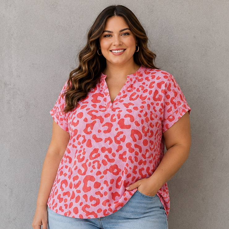 Bright Leopard Ribbed Shirt