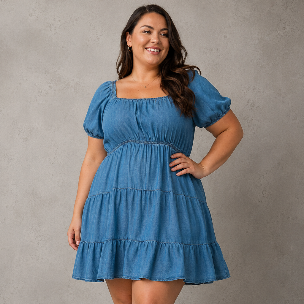 Peasant Denim Dress