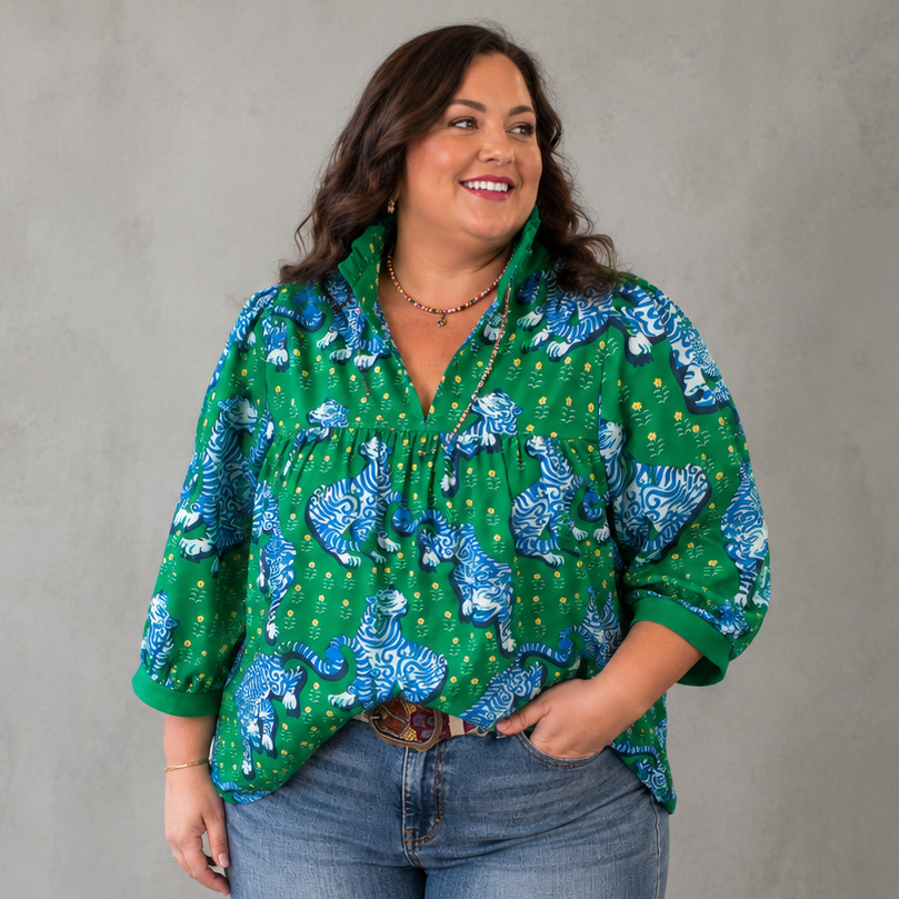 Green Tiger Blouse