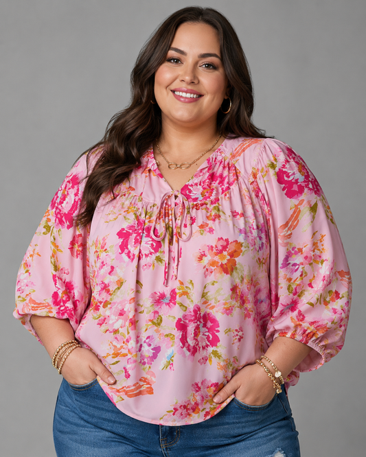 Floral Puffy Blouse
