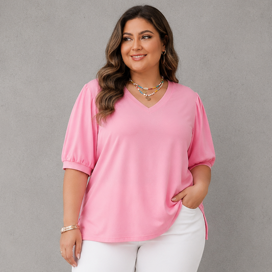 Pleated Puff Sleeve Blouse