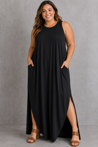 Basic Slit Maxi Dress