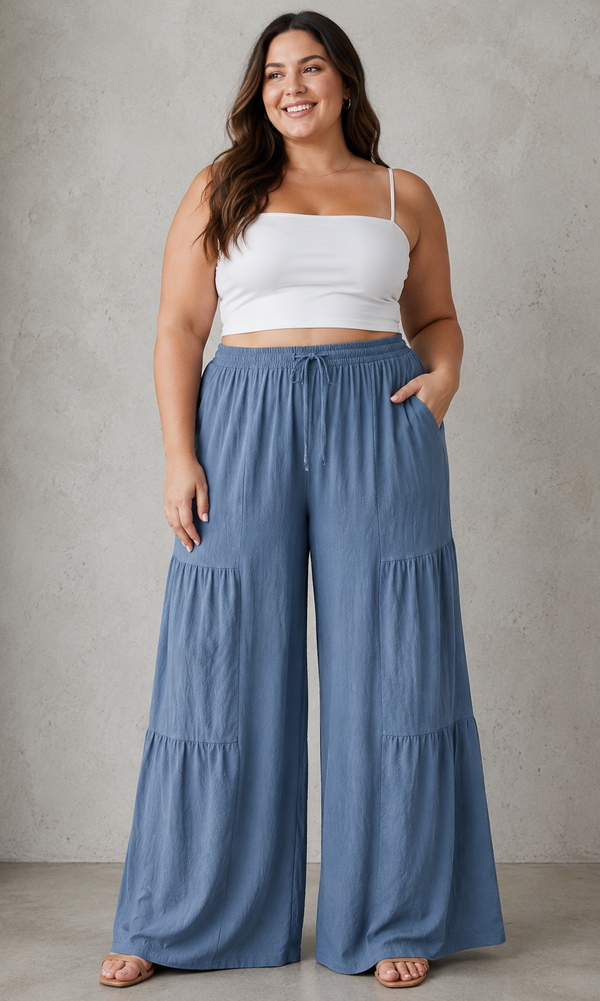 Wide Leg Denim Pants