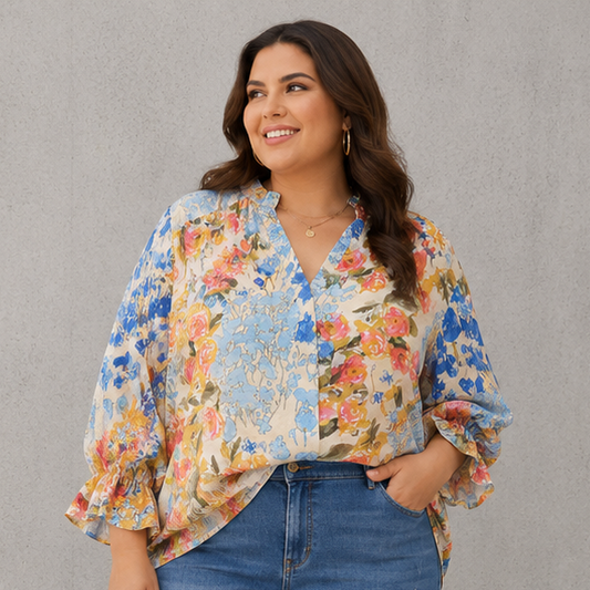 Floral Print Button Down Top