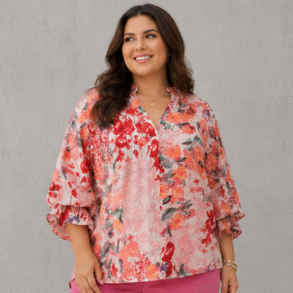 Floral Print Button Down Top