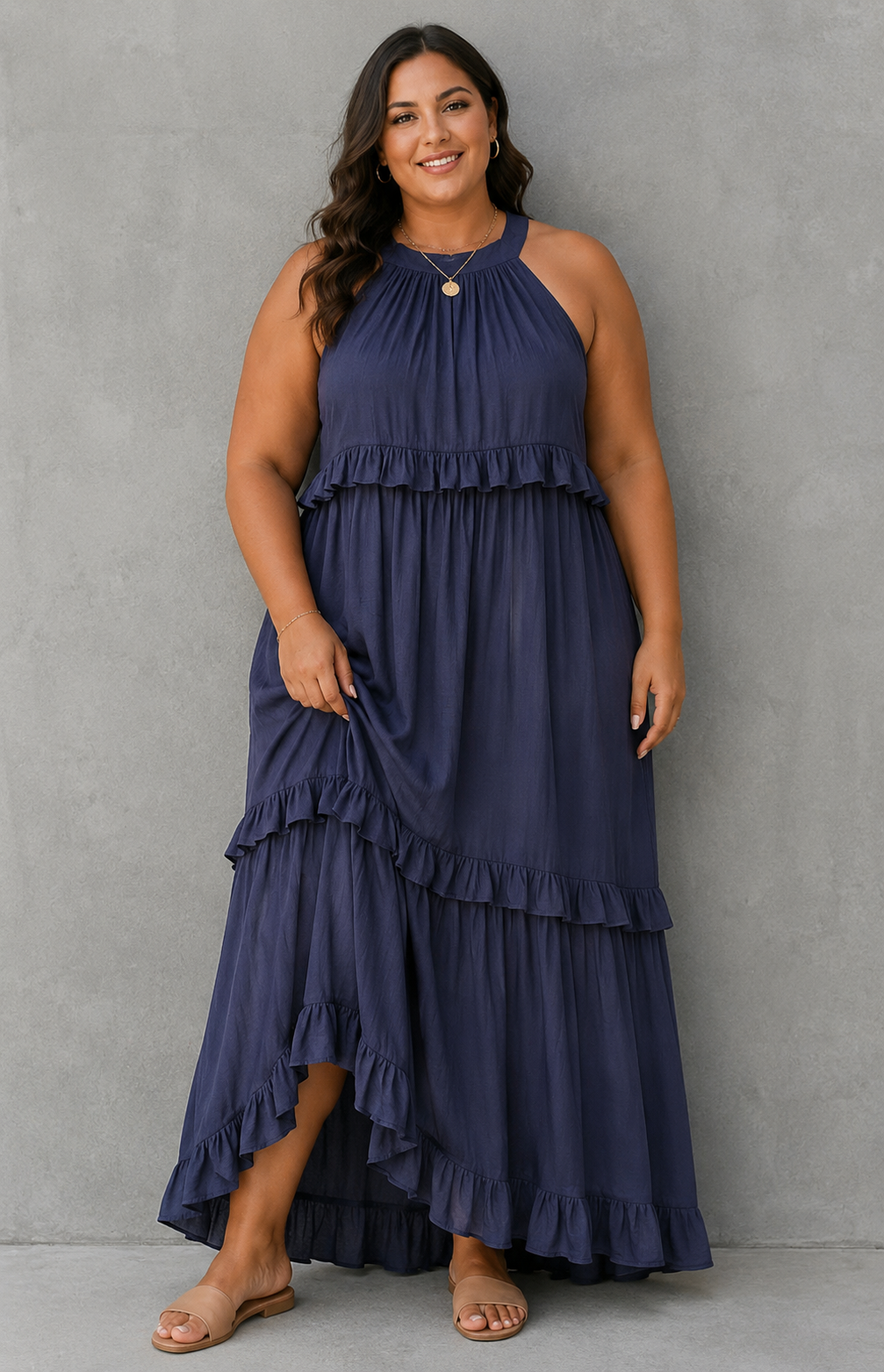 Beach Maxi Dress With Ruffle Hem