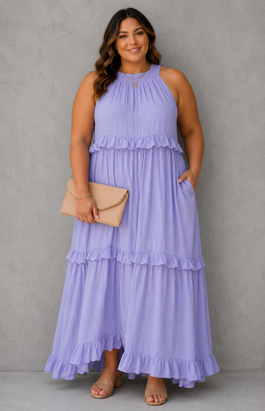 Beach Maxi Dress With Ruffle Hem