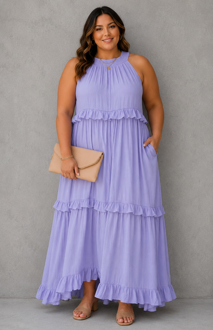 Beach Maxi Dress With Ruffle Hem