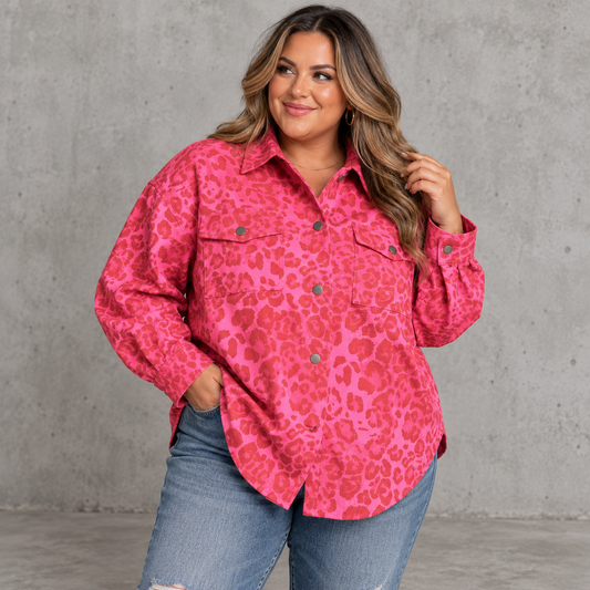 Pink Leopard Shacket