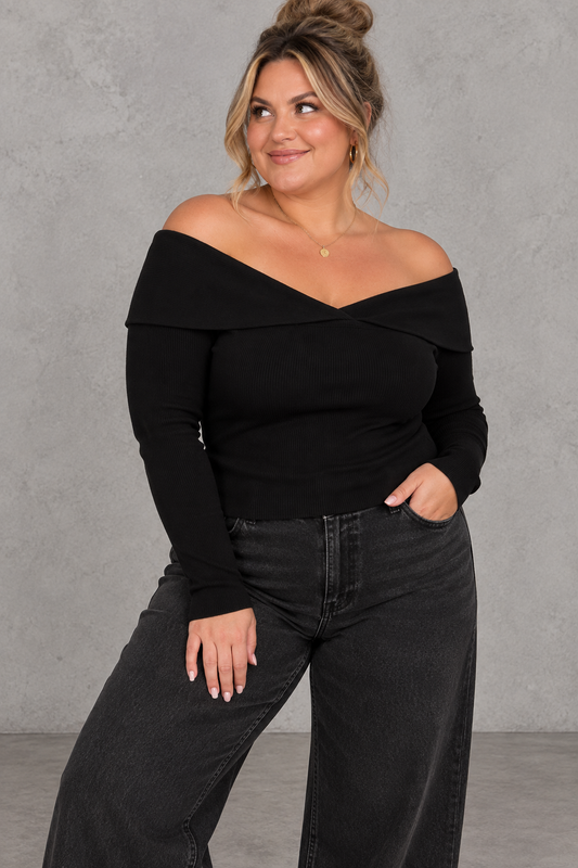 Off-Shoulder Knit Top