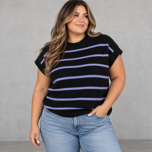 Black and Purple Striped Sweater