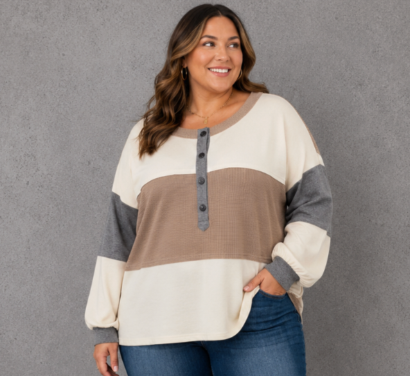 Waffle Colorblock Jumper