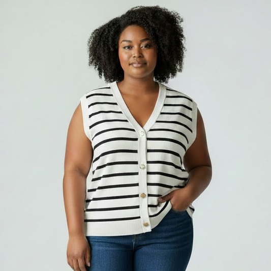 Striped Casual Knitted Vest