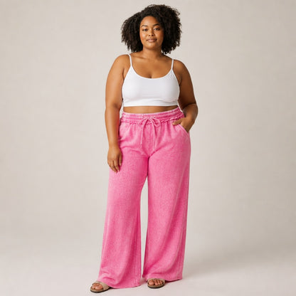 Acid Washed Crop Pants