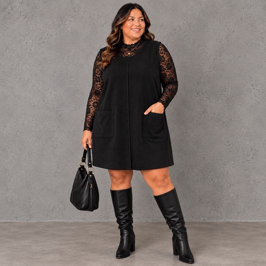 Corduroy Patch Pocket Mini Dress